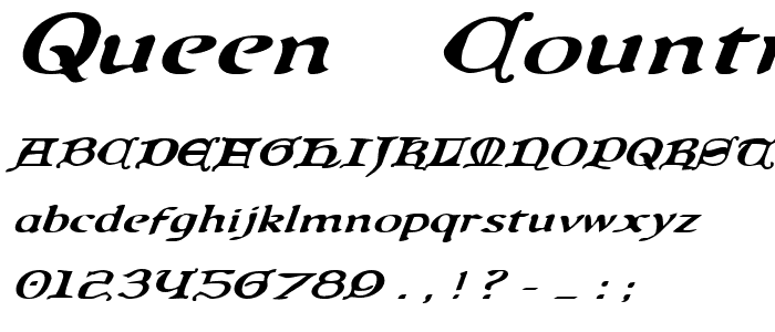 Queen & Country Expanded Italic font